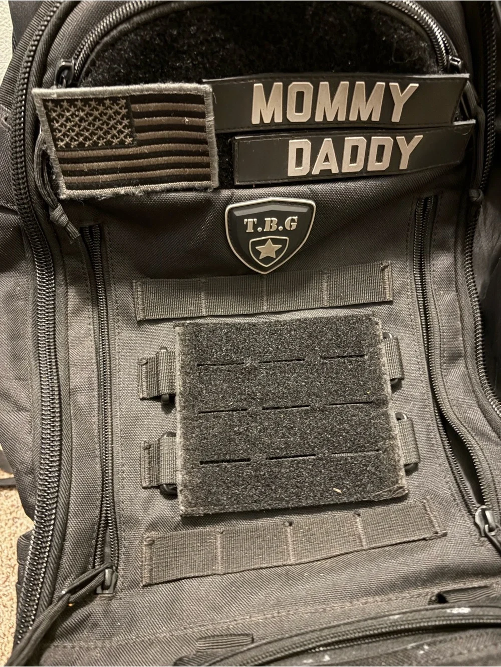 TBG Black Tactical Backpack for Men - Rugged Everyday Carry diaper bag